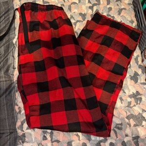 Red and Black Plaid Pajama Pants